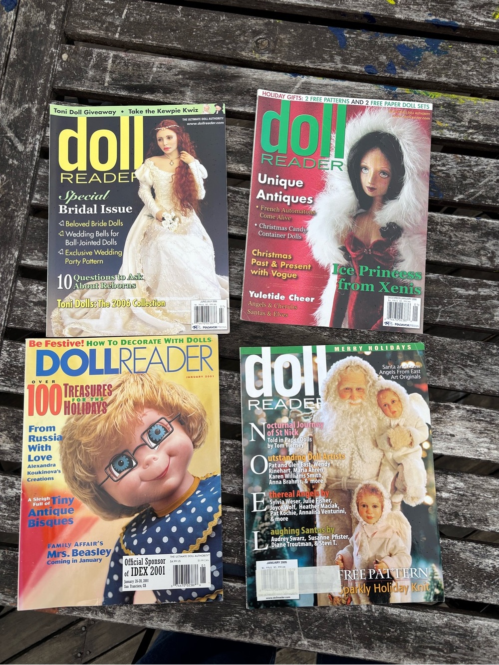 Doll Reader Magazine Bundle of 4 - Holiday, Christmas, Bridal editions 2001-2006